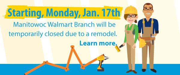 Starting, Monday, January 17th - UnitedOne Walmart SuperCenter Branch will be temporarily closed due to a remodel. Learn more!