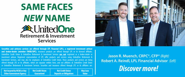 Same Faces. New Name. UnitedOne Retirement & Investment Services with Jason and Rob. Discover more.