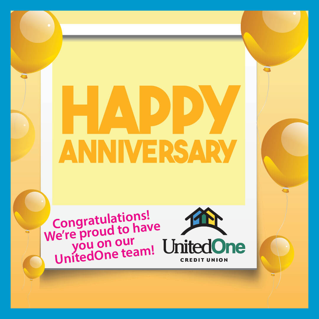 UnitedOne Credit Union employees celebrating anniversaries