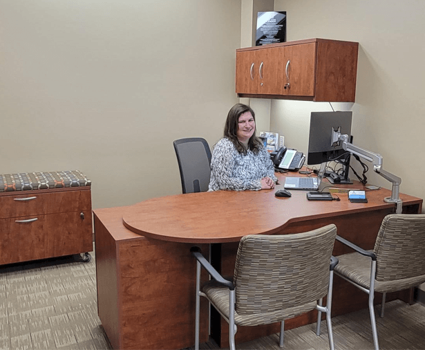 Member Service Representative office at the UnitedOne Walmart office following the 2022 remodel.