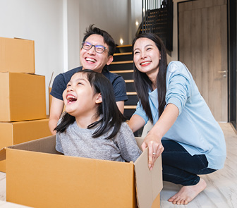 Couple and daughter moving into house