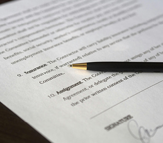 Pen on an insurance paper